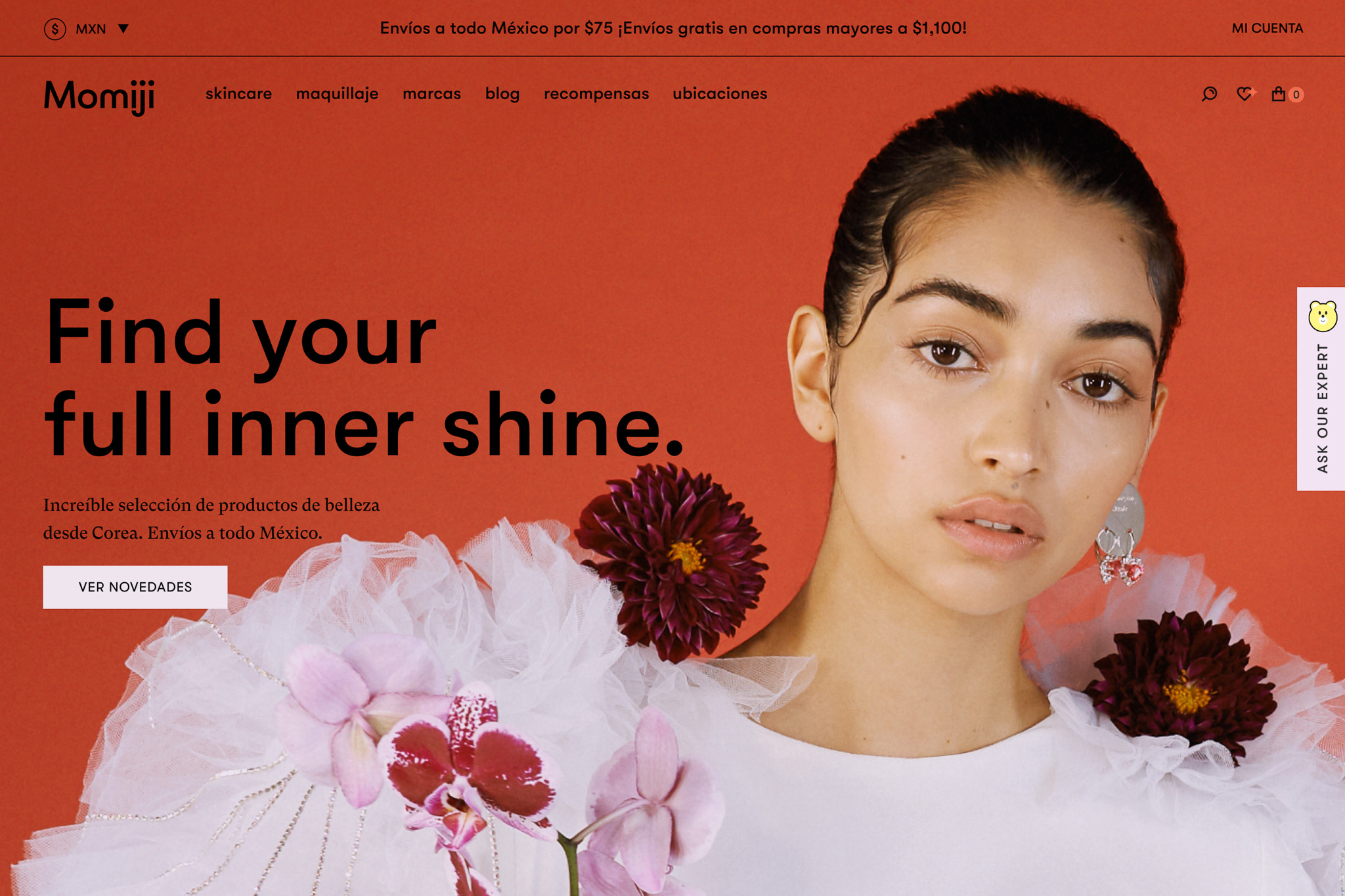 Momiji skincare website